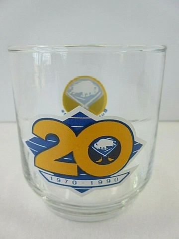 Buffalo Sabres 1970-1990 Tumblers Clear Glass 11oz 3.5" high 4 Available Cover