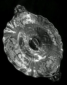 Exquisite antique Art Nouveau inlay sterling silver art glass dish - Picture 1 of 12