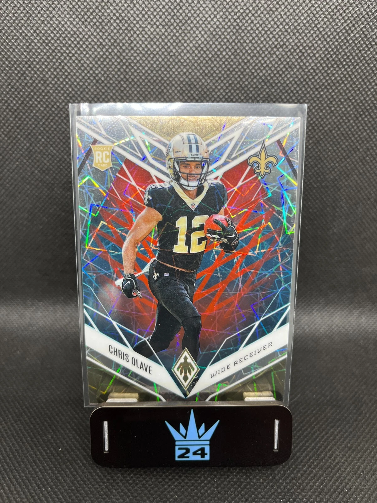 Chris Olave 2022 Panini Phoenix #109 Rookie Fire Ice Lazer 50/50 Saints