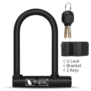 West Biking Bike U Lock Anti-theft Cycling U-Shape Lock Motorcycle Alloy Lock - Picture 1 of 18