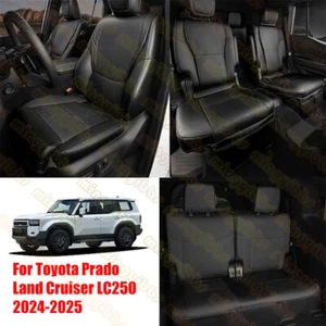 BLack Car Seat Covers Leather Protector Pad For Toyota Land Cruiser LC250 2024 - Bild 1 von 26