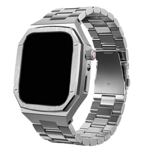 Étui de protection pare-chocs en acier inoxydable pour Apple Watch 10 42 mm/46 mm - Photo 1 sur 12