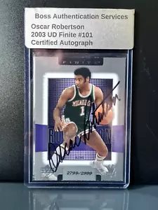 Oscar Robertson Auto HOF 2003 Upper Deck Finite Limited /2999 - Picture 1 of 2