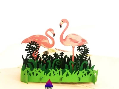 Tarjeta de Felicitación 3D Pop Up Flamenco, Pájaro Cumpleaños, Mamá Aniversario Regalo San Valentín Foto 1 de 4