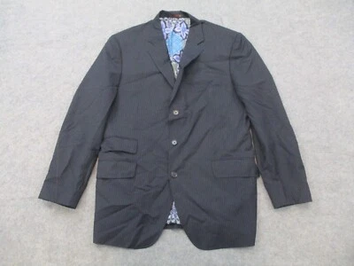 Blazer Chaqueta Abrigo Etro Milano Para Hombre US 46 IT 56 L Negro Rayas 100% Lana Foto 1 de 4