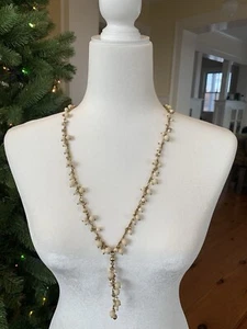 Lucky Brand Vintage Goldstone Dangling Beads 18” necklace, Adjustable Length - Picture 1 of 5