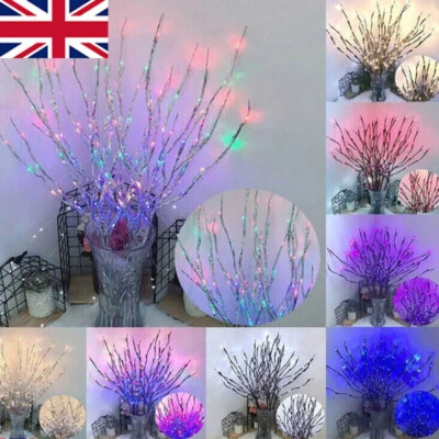 20 LED Tree Branch LED Light Battery Powered Decor Will-ow Twig Branch Lights