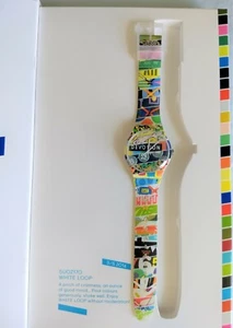 Swatch S/S Club Special Box Set White Loop New Gent 2014 Watch SUOZ170  - Picture 1 of 11