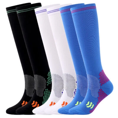 3Pair Compression Socks Over the Calf Socks Support Stockings For Women Men - Image 1 of 4