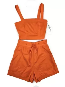 New Jason Wu Orange Crop Top and Shorts Womens XS Tank - Picture 1 of 8