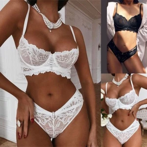Women Sexy Push Up Bra Bralet Bralette Lingerie Set Knickers Briefs Underwear US - Picture 1 of 10