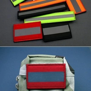 Hook & Loop Visibility Safety Fastener Runners Cyclists Reflective Patch Striped - Picture 1 of 26