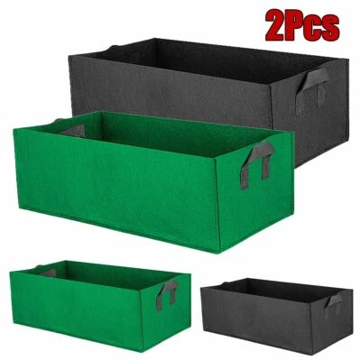 2 Pack Planting Grow Bag Fabric Raised Flower Bed Garden Vegetable Planter Large - Image 1 of 4