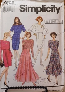 7502 Simplicity SEWING Pattern CUT Misses 18-22 flared skirt dress overbodice - Picture 1 of 2