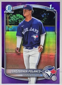 2025 Bowman Chrome CRISTOPHER POLANCO Purple Refractor /250 - Bild 1 von 2