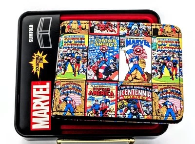 Cartera Plegable Marvel Capitán América Coleccionista con Estuche de Lata - Nueva y Oficial Foto 1 de 4