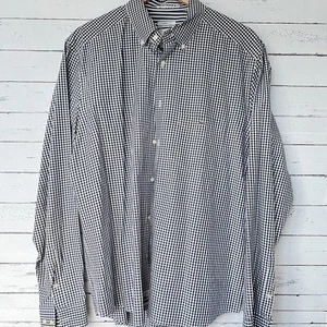 Men's Lacoste Button Down Shirt - Black and White Check - sz 44 - Picture 1 of 8