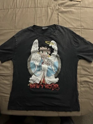 Camisa Betty Boop Vintage Talla L Alas de Ángel y Diablo Dibujos Animados Foto 1 de 3