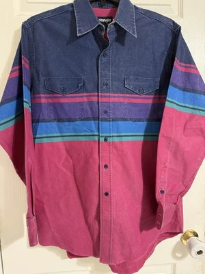 Wrangler Brushpopper Western Vintage Shirt 16.5-34 Large - Image 1 of 4