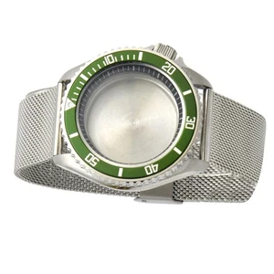 42mm Brushed Steel Watch Bezel Case Bracelet Band Set For NH35 NH36 Movement - Picture 1 of 6