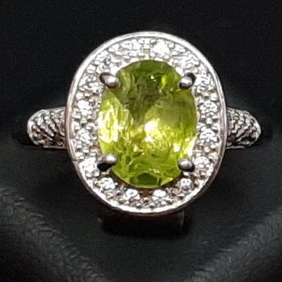 World Class 2.20ctw Peridot & White Sapphire 925 Sterling Silver Ring Size 7 - Image 1 of 4