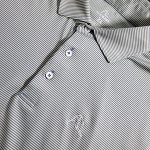 Camisa polo de golf Rhoback verde azul a rayas rendimiento informal para hombre XL - Imagen 1 de 12