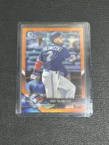 2018 TOPPS BOWMAN CHROME ORANGE TROY TULOWITZKI BLUE JAYS 20/25 B3 - Picture 1 of 2