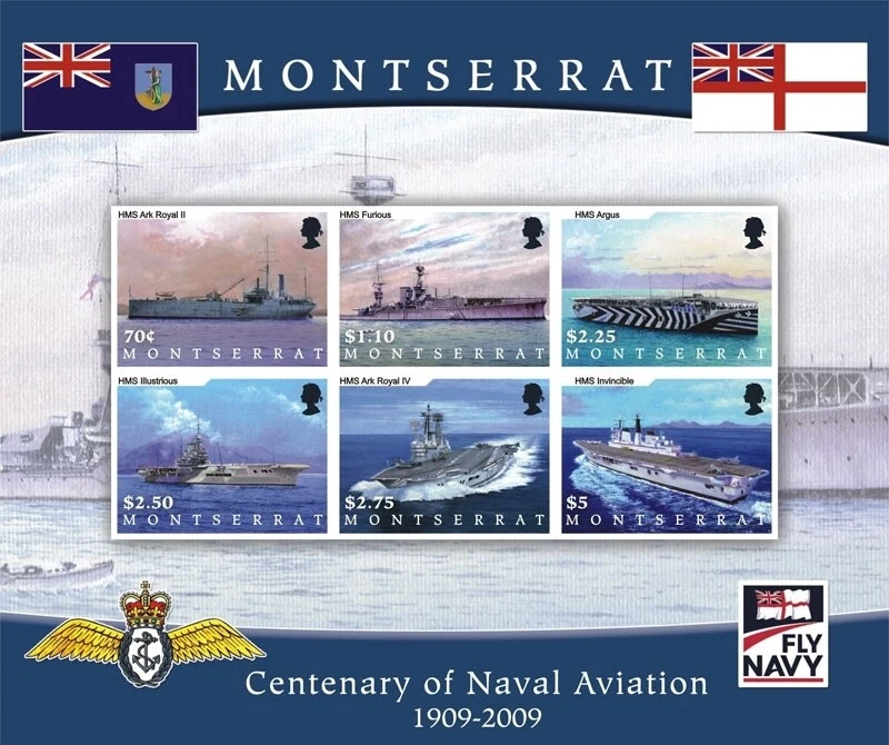Montserrat 2009 - Royal Naval Aviation - Sheet of 6 Stamps - Scott #1232 - MNH - Image 1 of 1