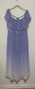 Lane Bryant Off Shoulder Periwinkle Purple Ombre Maxi Dress Plus Sz 18/20 - Picture 1 of 6