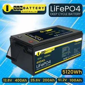 12V 400AH, 24V 200AH, 48V 100 AMP HOUR RV 4WD CAMPING LITHIUM OFF GRID BATTERY - Picture 1 of 11