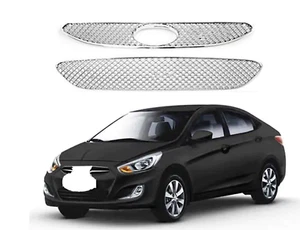 Bentley Style Front Chrome Grill Compatible with Verna Fluidic Type 1 (2011-2015 - Foto 1 di 2