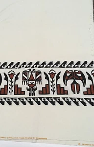 1970s Nizhonie Fabric Bahah Zhonie Hand Print Cortez Colorado Native Aztec 3+Yd - Picture 1 of 7