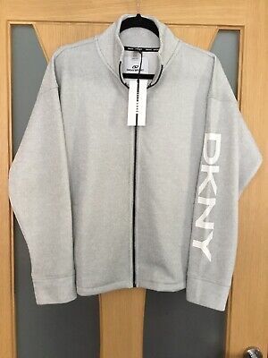 DKNY Ladies Sz M Light Grey Full Zip Sweatshirt Bnwt • 21.73€