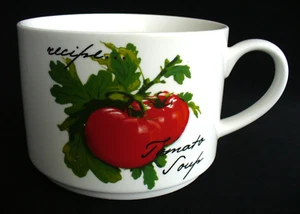 Ceramic~24oz.~TOMATO~Soup Mug~STONEWARE~Excelent~RECIPE ON BACK~Colorful Image - Picture 1 of 14