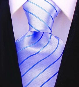 Light Blue Necktie for men - Men's Formal Designer Tie's - Blue Wedding Ties  - Picture 1 of 5