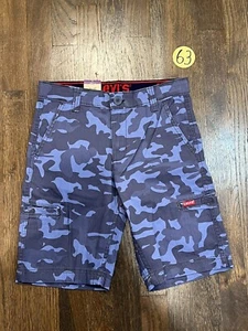 NWT Levi's Cargo Shorts Youth Boys Camo Blue Flex Adjustable Waistband Sz 10 - Picture 1 of 4