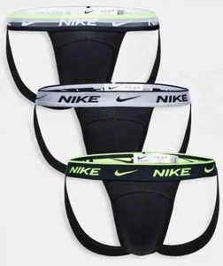 Nike 3 Pack Jock Straps Black Coloured Waistbands Dri Fit Mens XL OFFICIAL - Picture 1 of 4