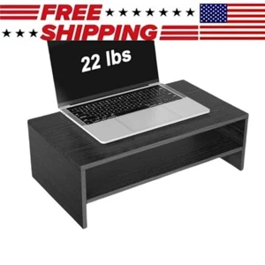 Computer Monitor Ständer Erhöhung, Schreibtisch Schreibtisch Organizer Platzsparer Laptop schwarz - Bild 1 von 9