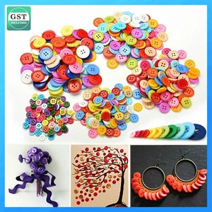 200X Candy Buttons Resin Round Mixed Color 9-20mm Craft Plastic Sewing Christmas - Picture 1 of 5