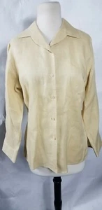 International concepts Womens Button Down Size 10 100% Linen Long Sleeve - Picture 1 of 5