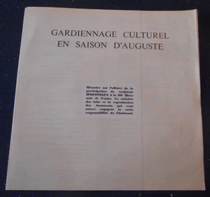 Gardiennage Culturel en Saison d’Auguste. Mémoire sur l’affaire ... - Picture 1 of 1