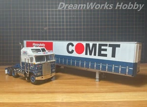DCP 1/64 Kenworth K100 SleeperCab Tri-Axle Trailer Comet Overnight Neu - Bild 1 von 18