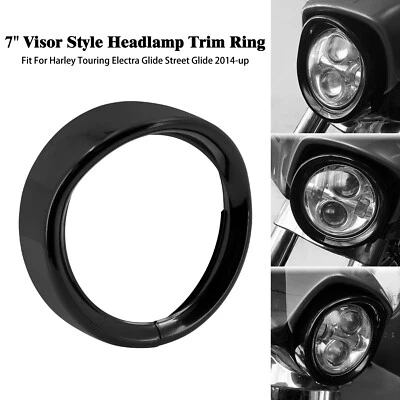 Lámpara de faro de 7" anillo de ajuste bisel visera apto para turismo FLHX 2014-UP FLHR 94-UP Foto 1 de 4