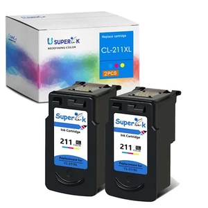 2 pezzi inchiostro a colori CL 211XL 211 XL per Canon PIXMA MP270 MP280 MP480 MP490 MP495 - Foto 1 di 24