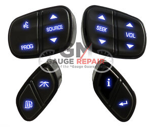 GM Chevrolet Steering Wheel Buttons Switches Controls New Blue LEDs 4 piece set