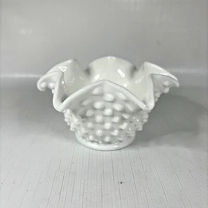 Fenton Soporte Votivo Vidrio Leche Cuenco De Colección Hobnail Casa Núcleo Shabby Decoración - Imagen 1 de 4