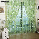 Sheer Floral Voile Curtains Hanging Panel Rod Pocket Slot Top Net Window Decor'|