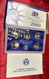 2000 S Proof Clad State Quarters OGP COA ONLY (5 Coin Set) 5 Coins Missing* - Picture 1 of 7