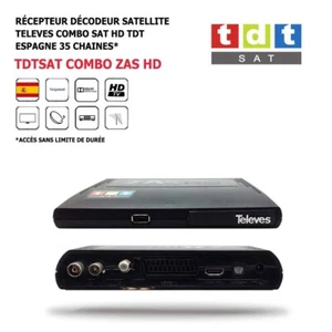 Récepteur Décodeur Satellite Televes COMBO SAT HD, TDT 35 Chaînes Espagnol - Imagen 1 de 7