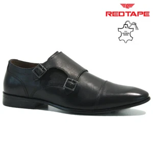 ZAPATOS MONJE DE CUERO CINTA ROJA PARA HOMBRES INFORMALES OFICINA INTELIGENTE FIESTA FORMAL TALLA OXFORD - Imagen 1 de 14